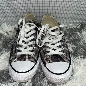 Converse All Star canvas plaid lo top sneakers women size 7